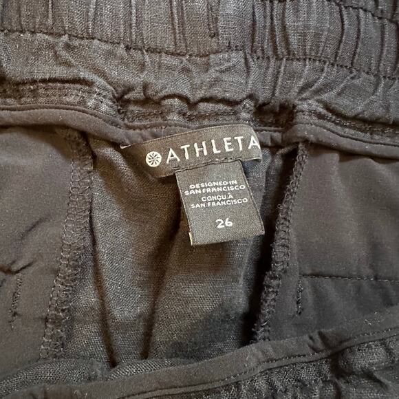 Athleta black elastic waistband linen cargo plus shorts SIZE 26 - Picture 3 of 4